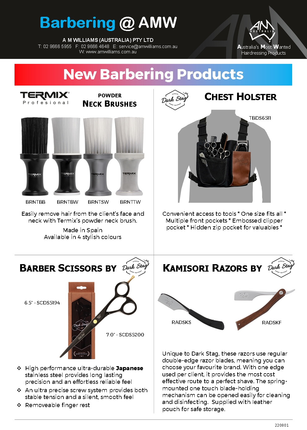 AMW What's New July 2022, Barber, Barbering, Termix,, Dark Stag